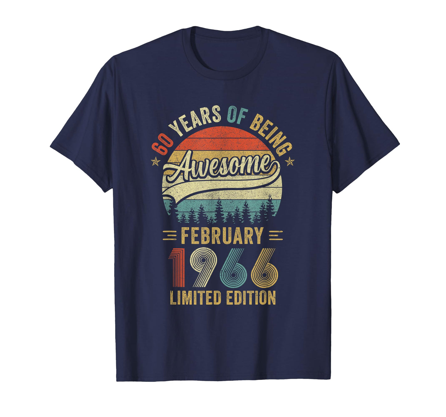 Vintage February 1966 Old 60Th Birthday Men Women T-Shirt