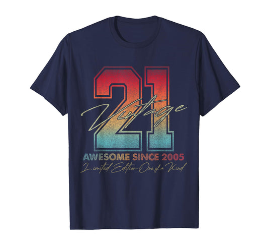 21 Year Old Gifts Vintage 2005 Limited Edition 21st Birthday T-Shirt