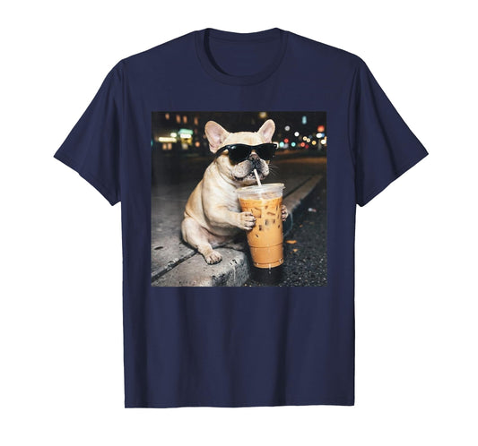 French Bulldog Iced Coffee T-Shirt