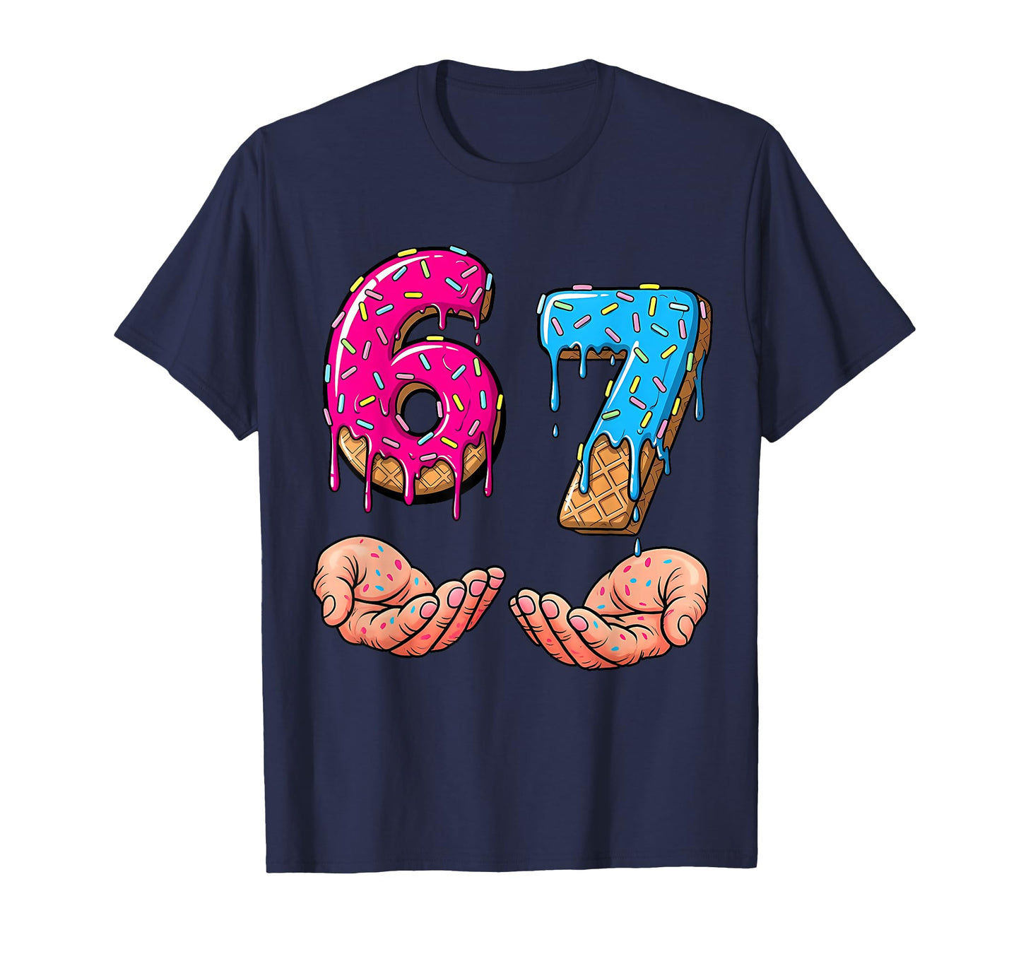 67 6 7 Meme Ice Cream Drip Funny Gen Alpha Slang Trending T-Shirt