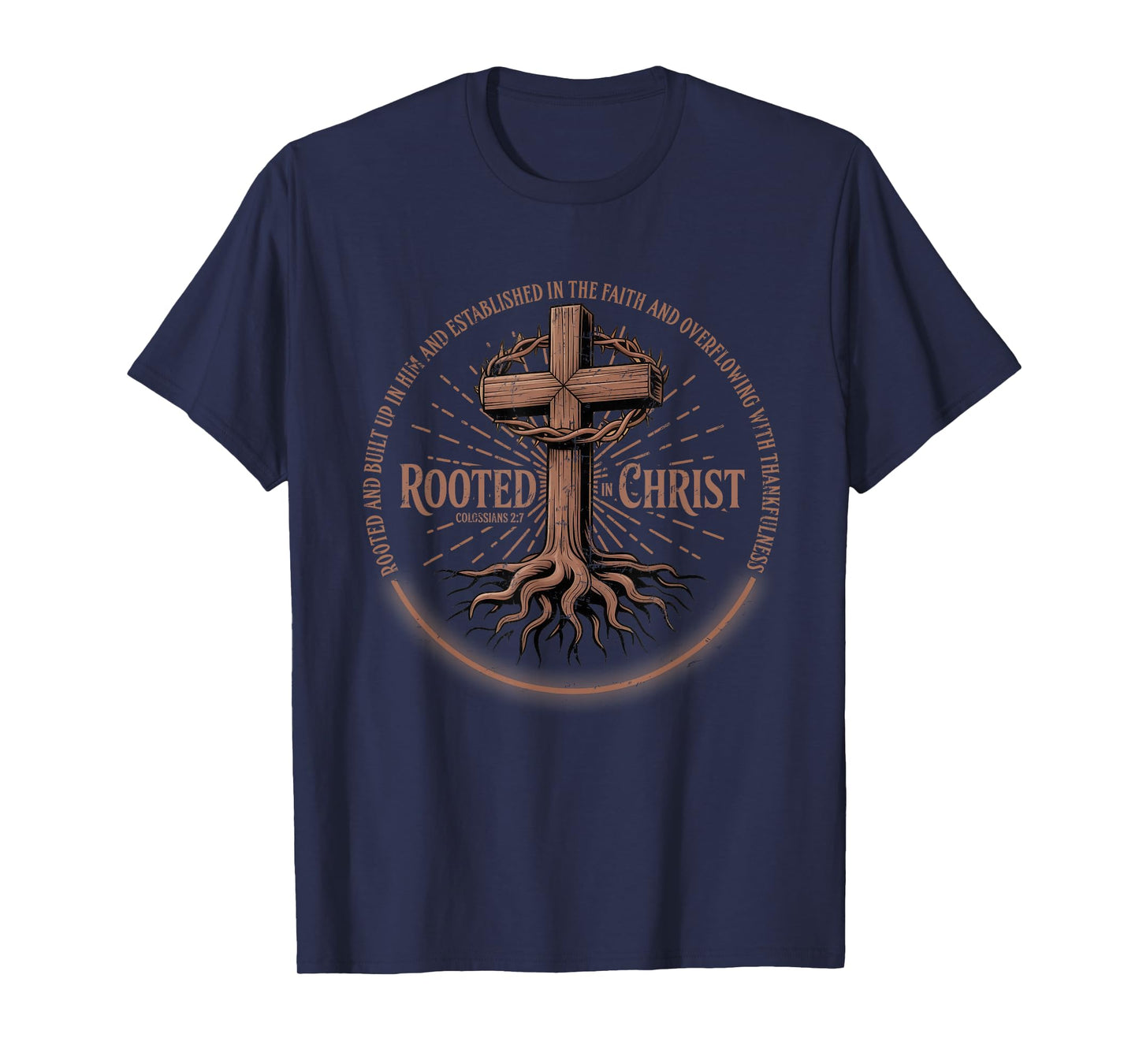 Rooted in Christ Tee, Jesus Tee, Vintage Cross Christian T-Shirt