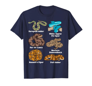 Snake Lover Kids Herpetologist Boys Species Snakes T-Shirt