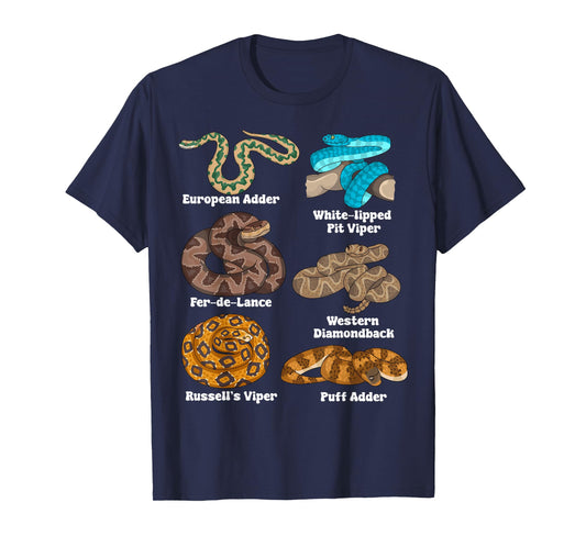 Snake Lover Kids Herpetologist Boys Species Snakes T-Shirt