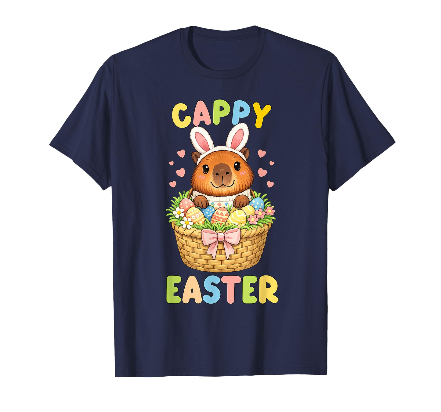 Cappy Easter Cute Capybara Bunny Ear T-Shirt