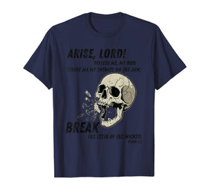 Psalm 3:7 Prayer of Deliverance Faith Design T-Shirt