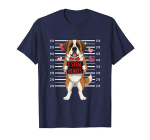 I Steal Cute Hearts Valentine's Day St. Bernard Lover Owner T-Shirt
