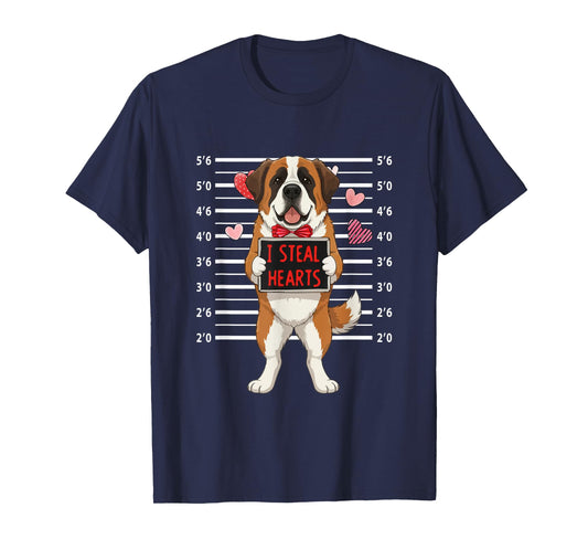 I Steal Cute Hearts Valentine's Day St. Bernard Lover Owner T-Shirt