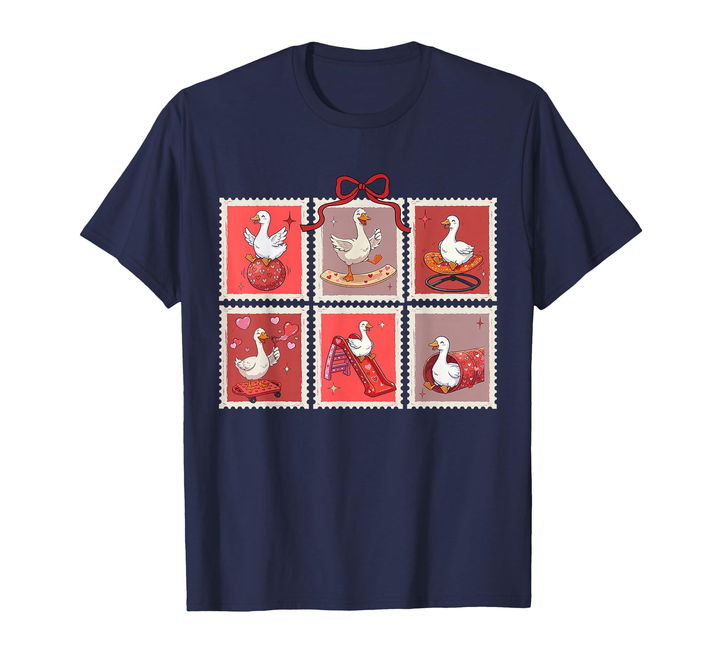 Stamp Valentines Occupational Therapy Silly Goose Therapist T-Shirt