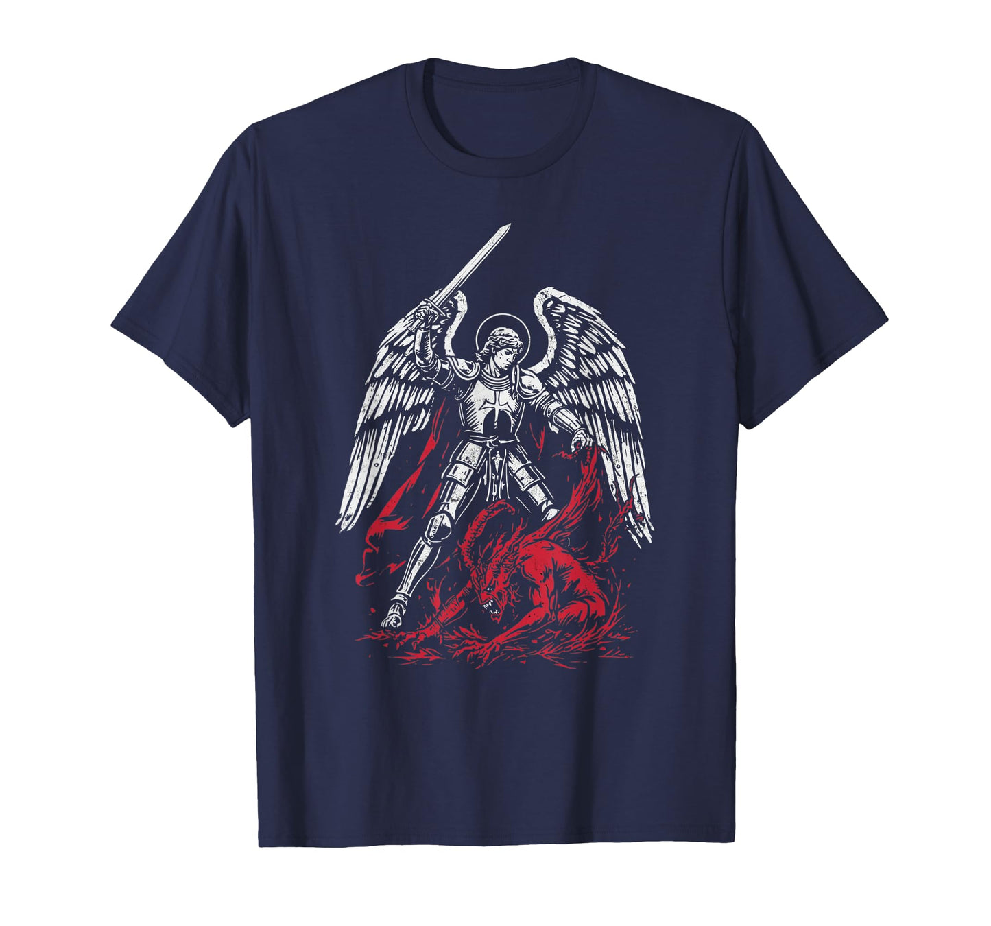 St Michael The Archangel Defeats Satan Catholic T-Shirt