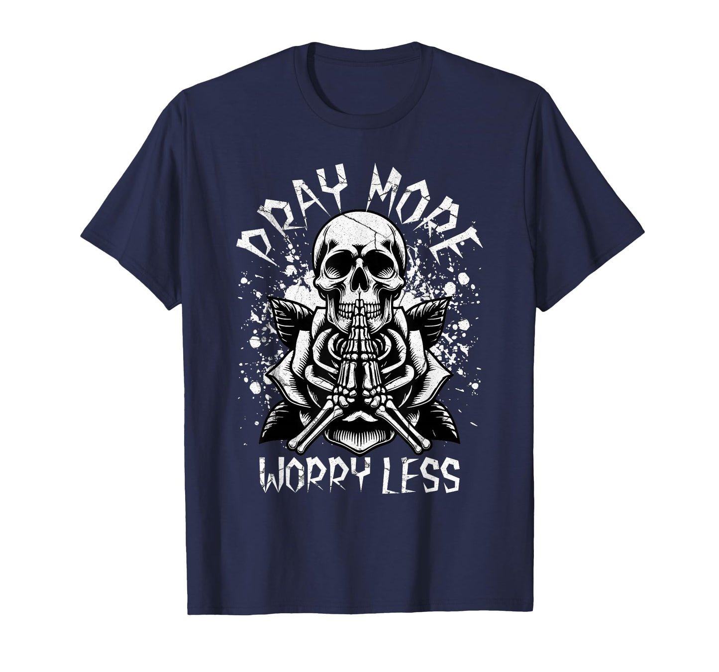 Pray Religious Skeleton Christian Gothic Streetwear Goth T-Shirt