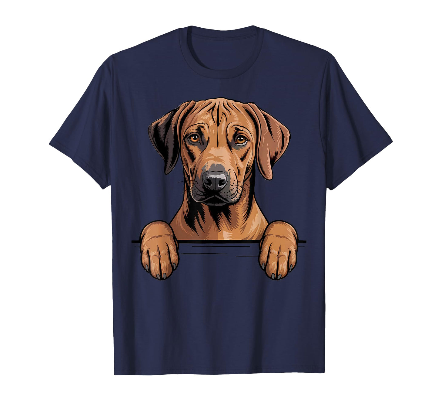 Rhodesian Ridgeback Funny Peeking Pocket Puppy Dog Lover T-Shirt