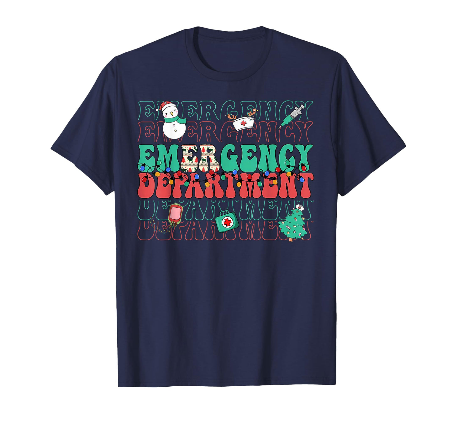 Emergency Department Christmas ER Nurse Xmas Nursing T-Shirt