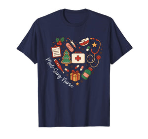 Christmas Med Surg Nurse Cute Heart Nursing Medical Surgical T-Shirt