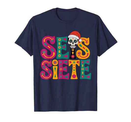 67 Six Seven Spanish Teacher Bilingual SEIS Siete Christmas T-Shirt