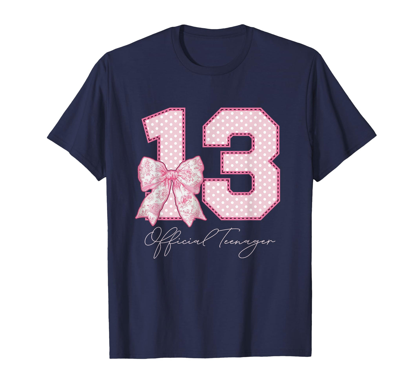 13th Birthday Shirt Girls Coquette Bow 13 Year Old Teenager T-Shirt
