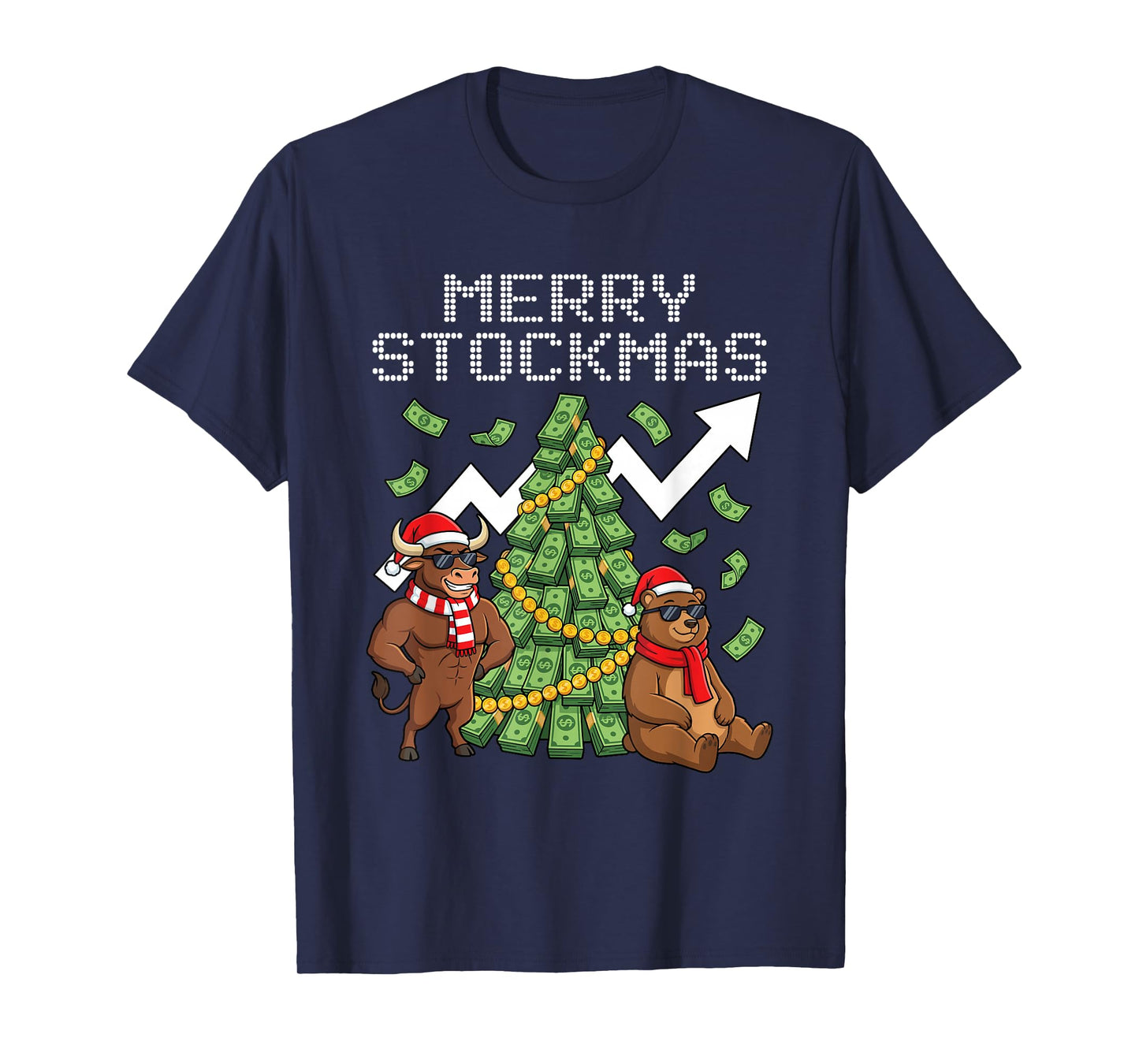 Investor Christmas Men Women Kids Funny Stock Market T-Shirt