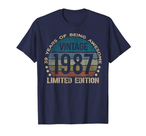 39 Year Old Gifts Vintage 1987 Limited Edition 39th Birthday T-Shirt