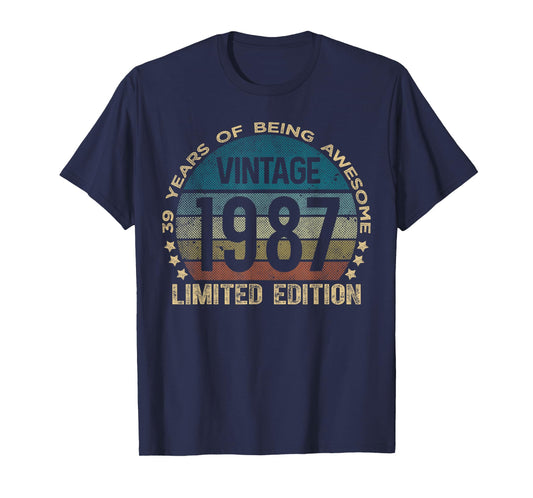 39 Year Old Gifts Vintage 1987 Limited Edition 39th Birthday T-Shirt