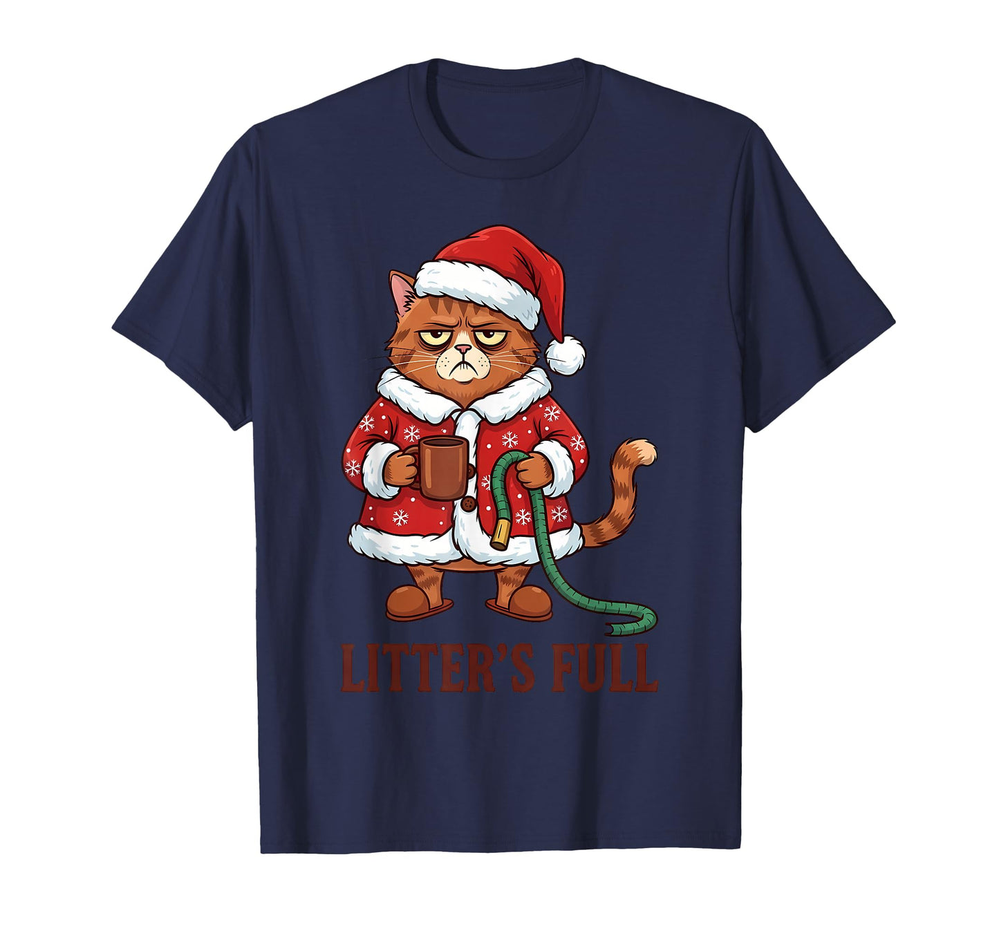 Litter’s Full Funny Cat Lovers Christmas Xmas Cat Meme T-Shirt