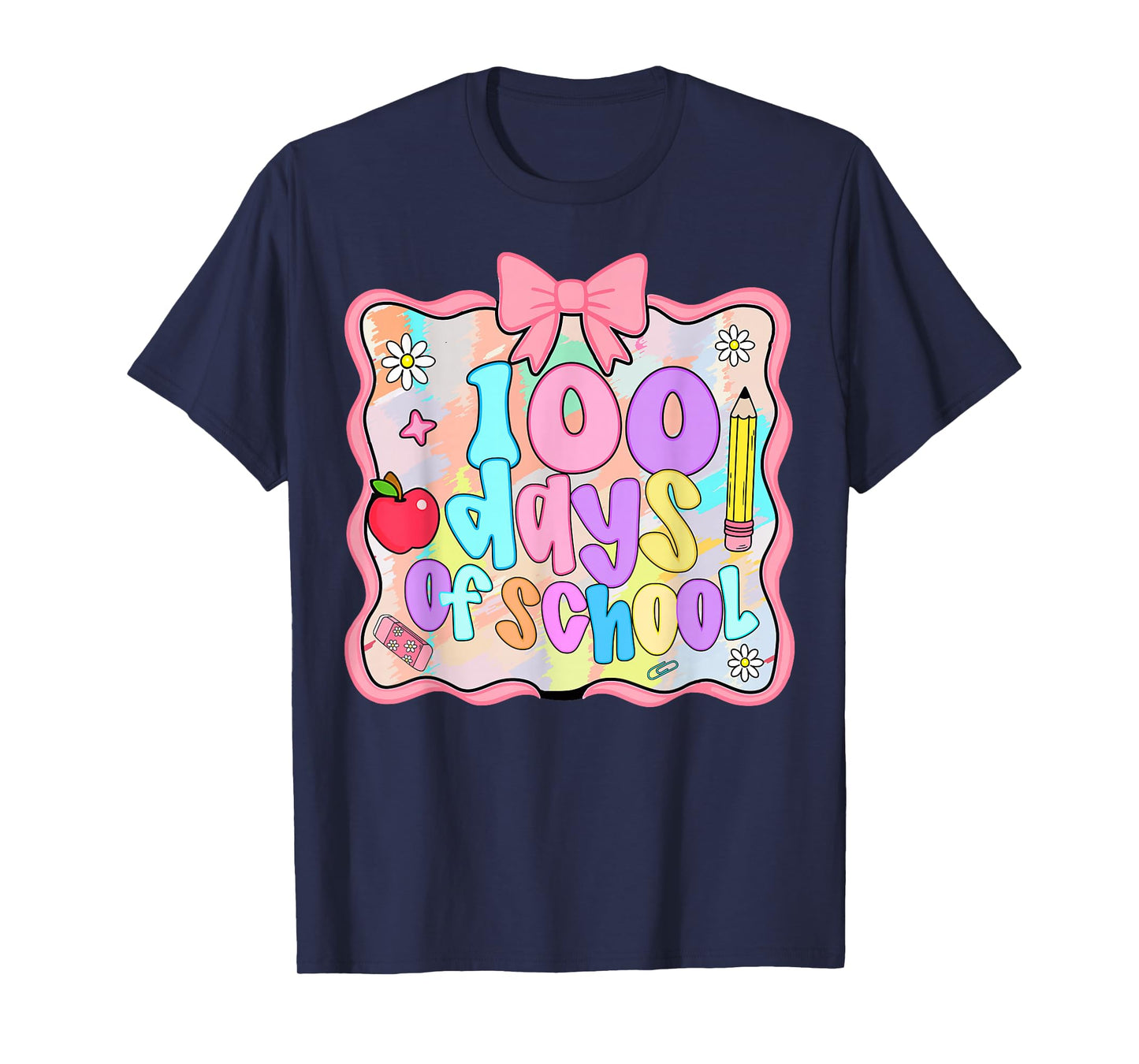 100 Days of School Preppy 100th Day of School Kids Teacher T-Shirt