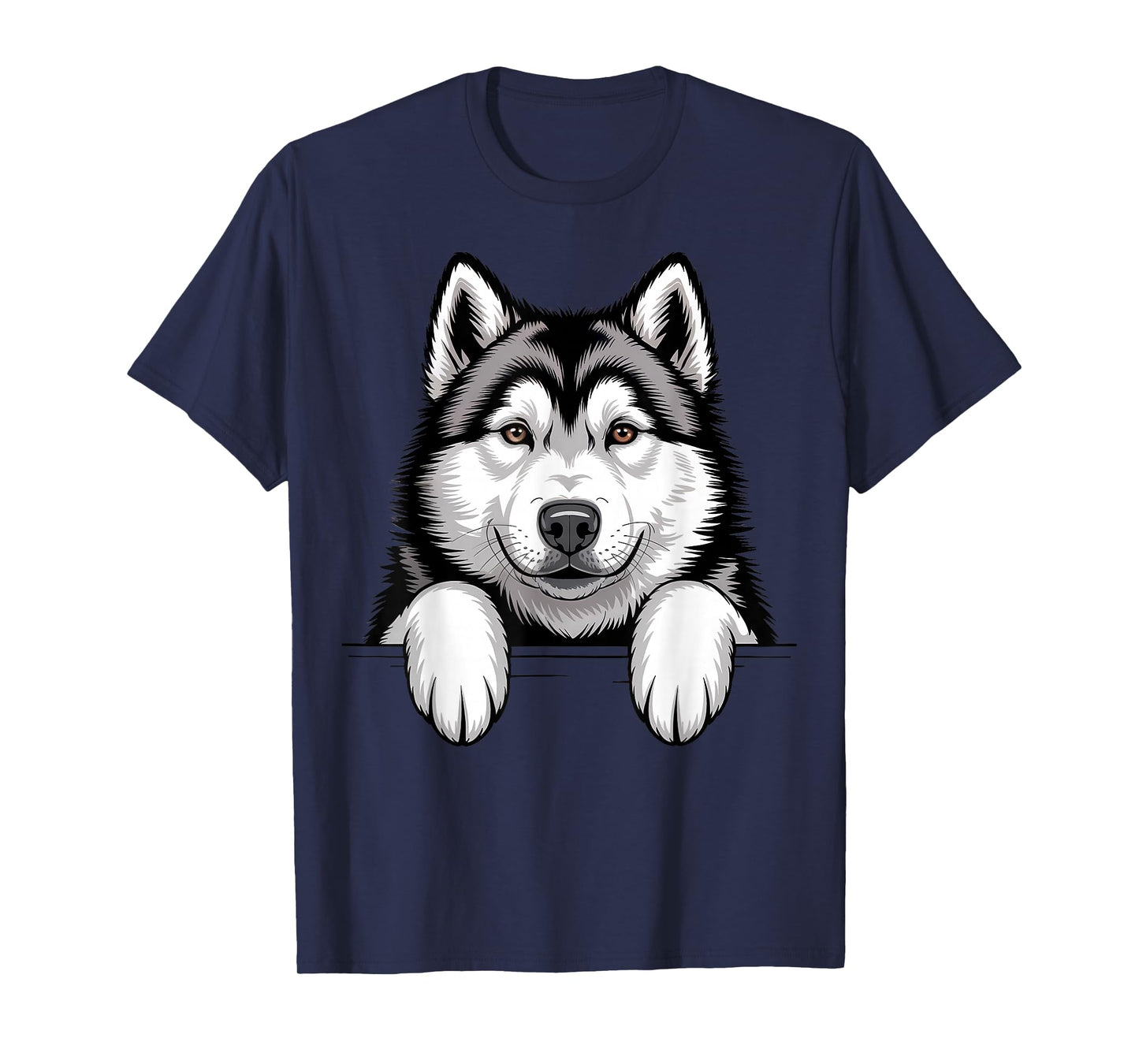 Alaskan Malamute Funny Peeking Pocket Puppy Dog Lover T-Shirt