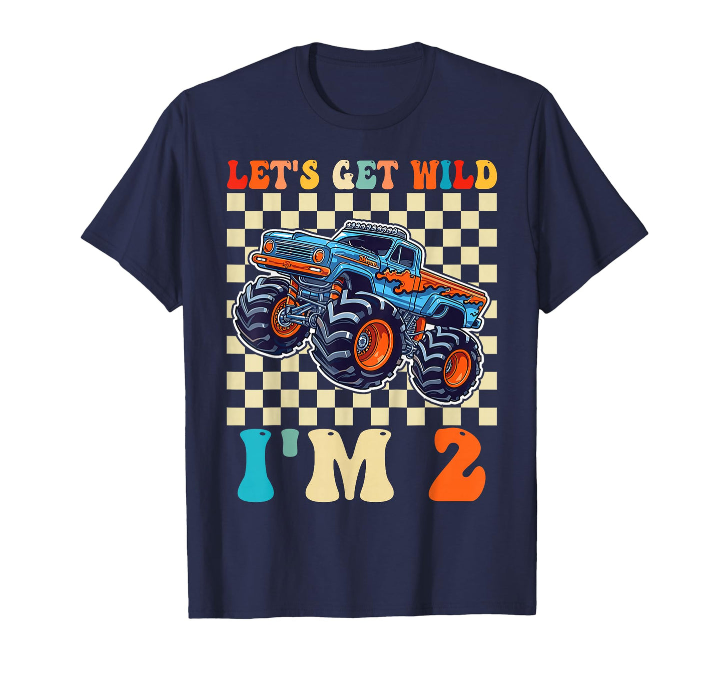 Birthday Wild Monster Truck 2 Year Old Boys 2nd Bday Kids T-Shirt