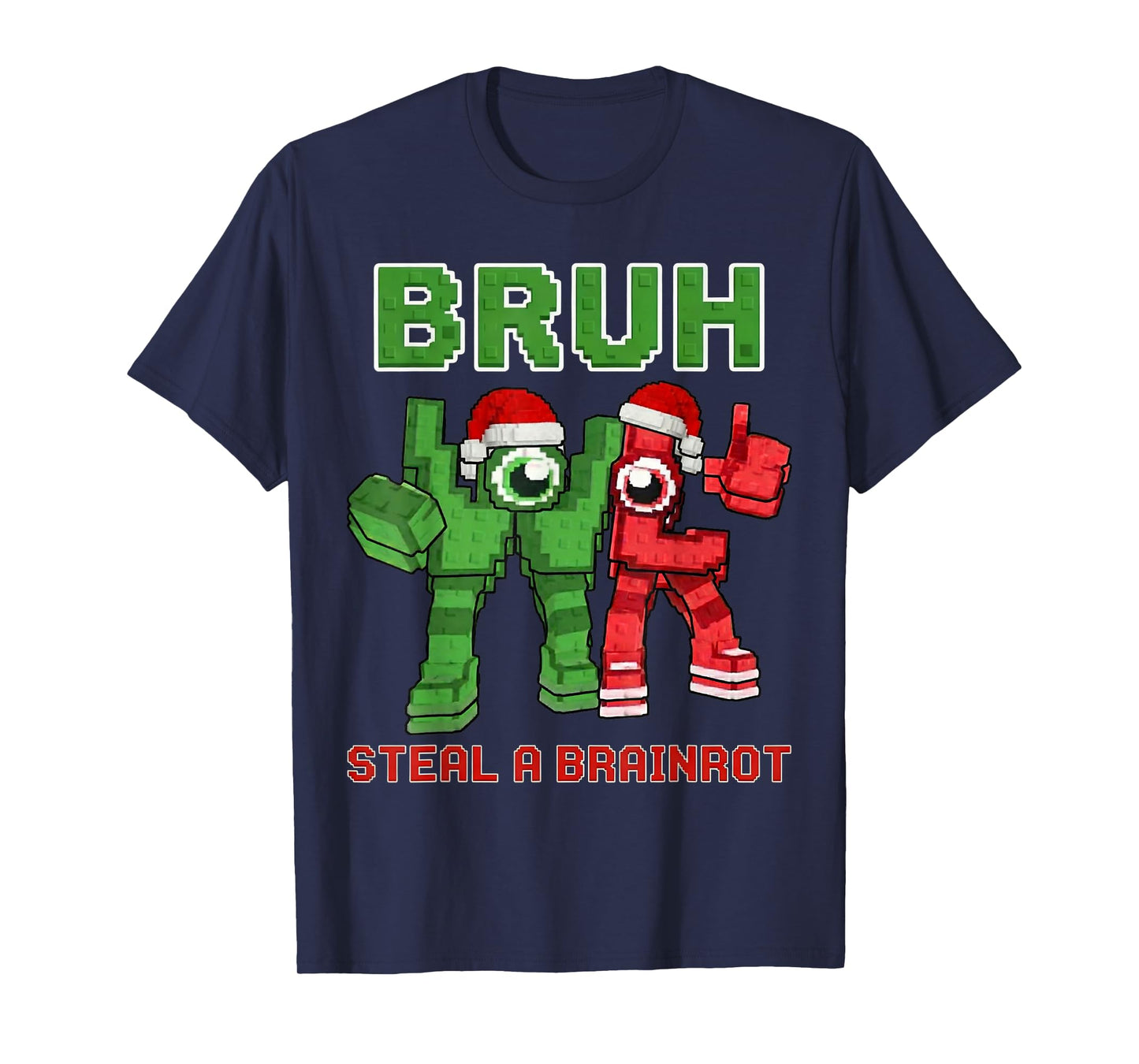 Bruh Steal a Brain Rot Shirt Funny Christmas Brainrot Meme T-Shirt