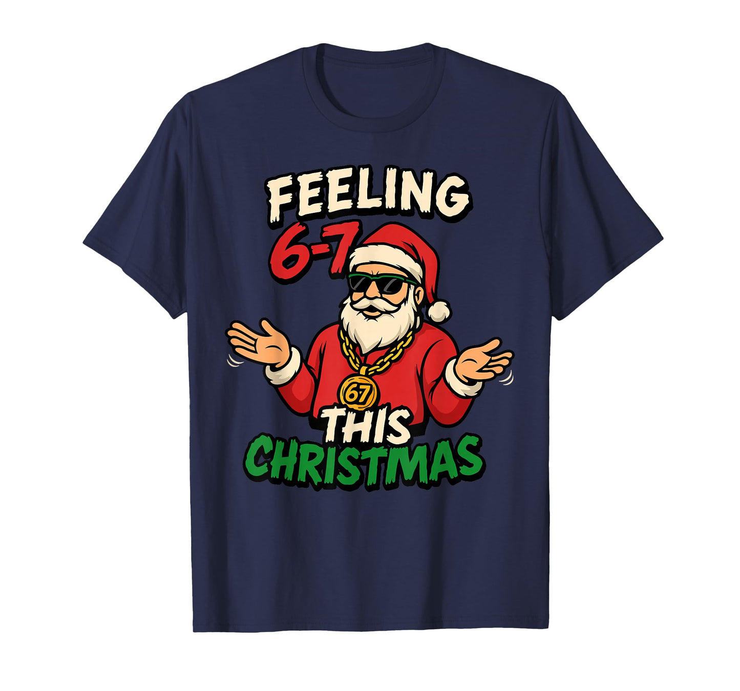 Funny Christmas 6-7 67 Six Seven Christmas Kids Teen Boys T-Shirt
