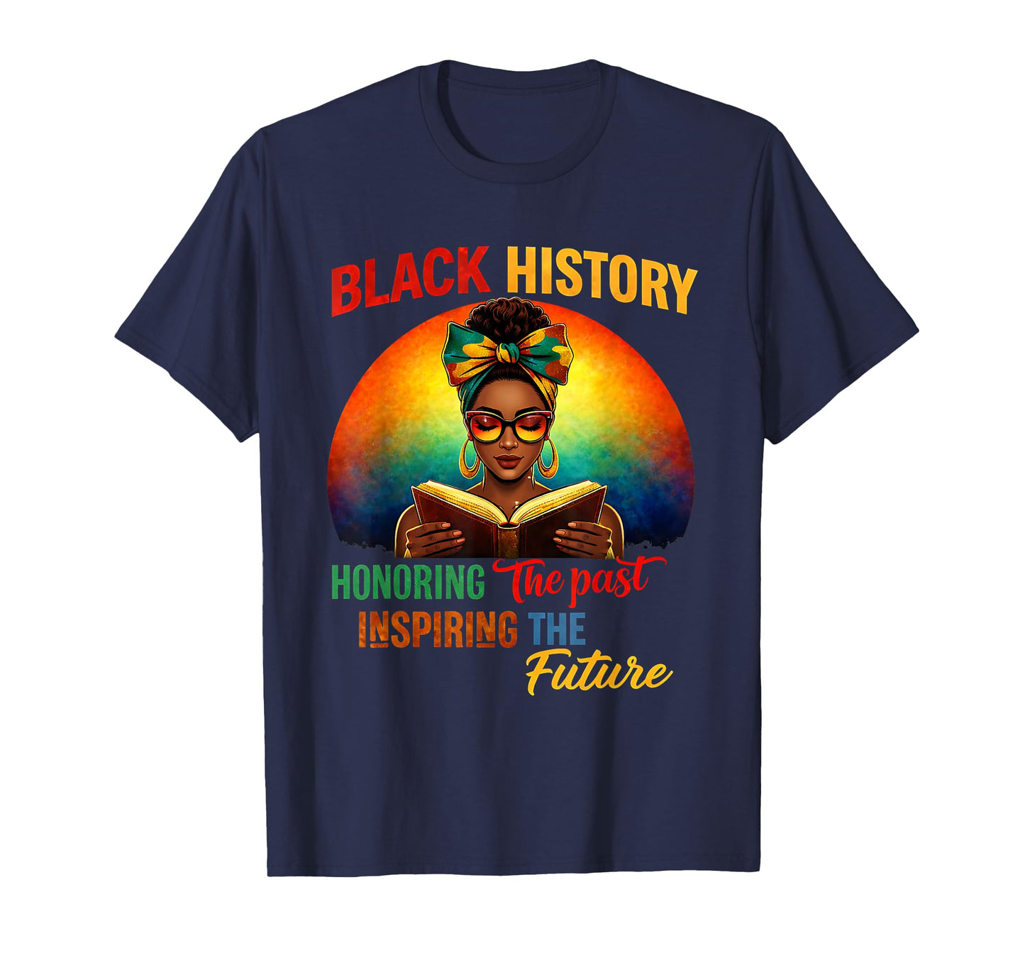 Melanin Honoring Past Inspiring Pride Book Black Month T-Shirt