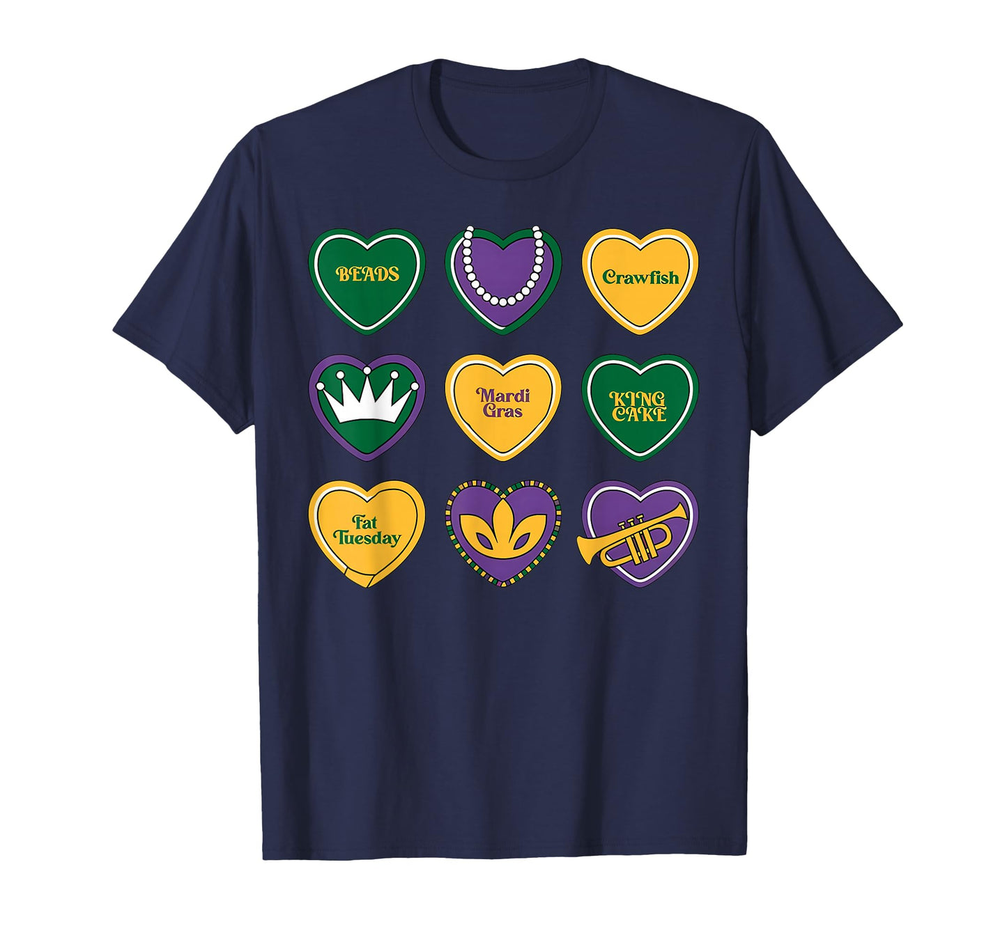 Mardi Gras Conversation Heart Candy Festival New Orleans T-Shirt