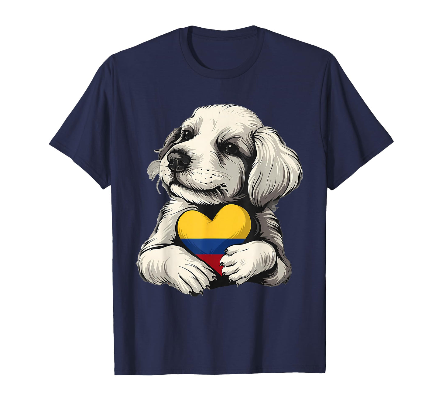 Colombia Flag Dog Colombian Roots Colombian Pride T-Shirt