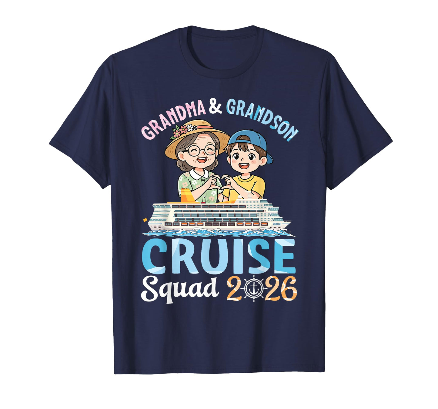 Grandma & Grandson Cruise Squad 2026 Family Trip Together T-Shirt