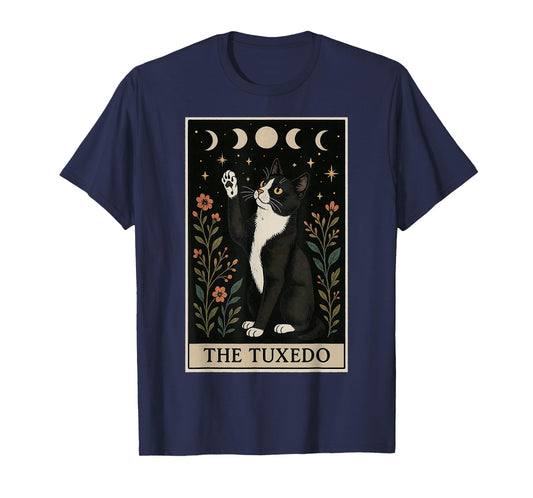 The Tuxedo Cat Tarot Card Witchy Moon T-Shirt