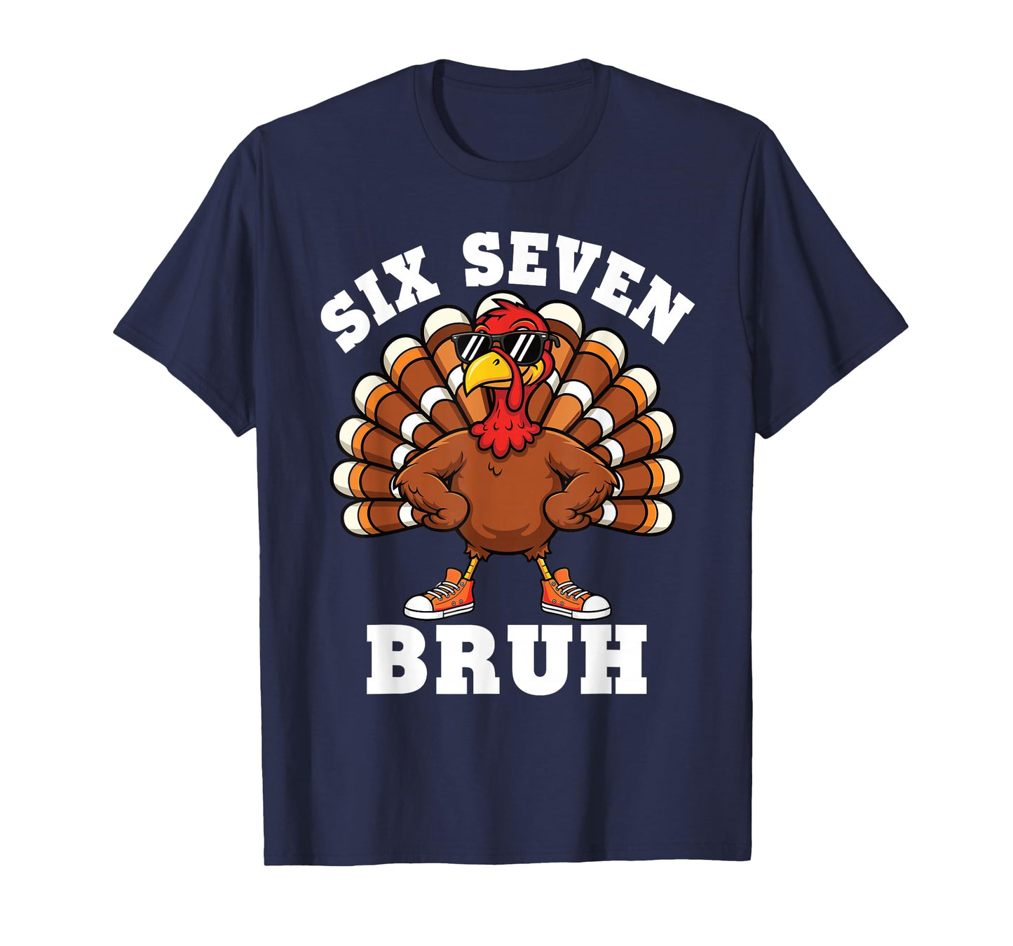 Six Seven Bruh 6 7 Meme Turkey Thanksgiving Boy Girl Kids T-Shirt