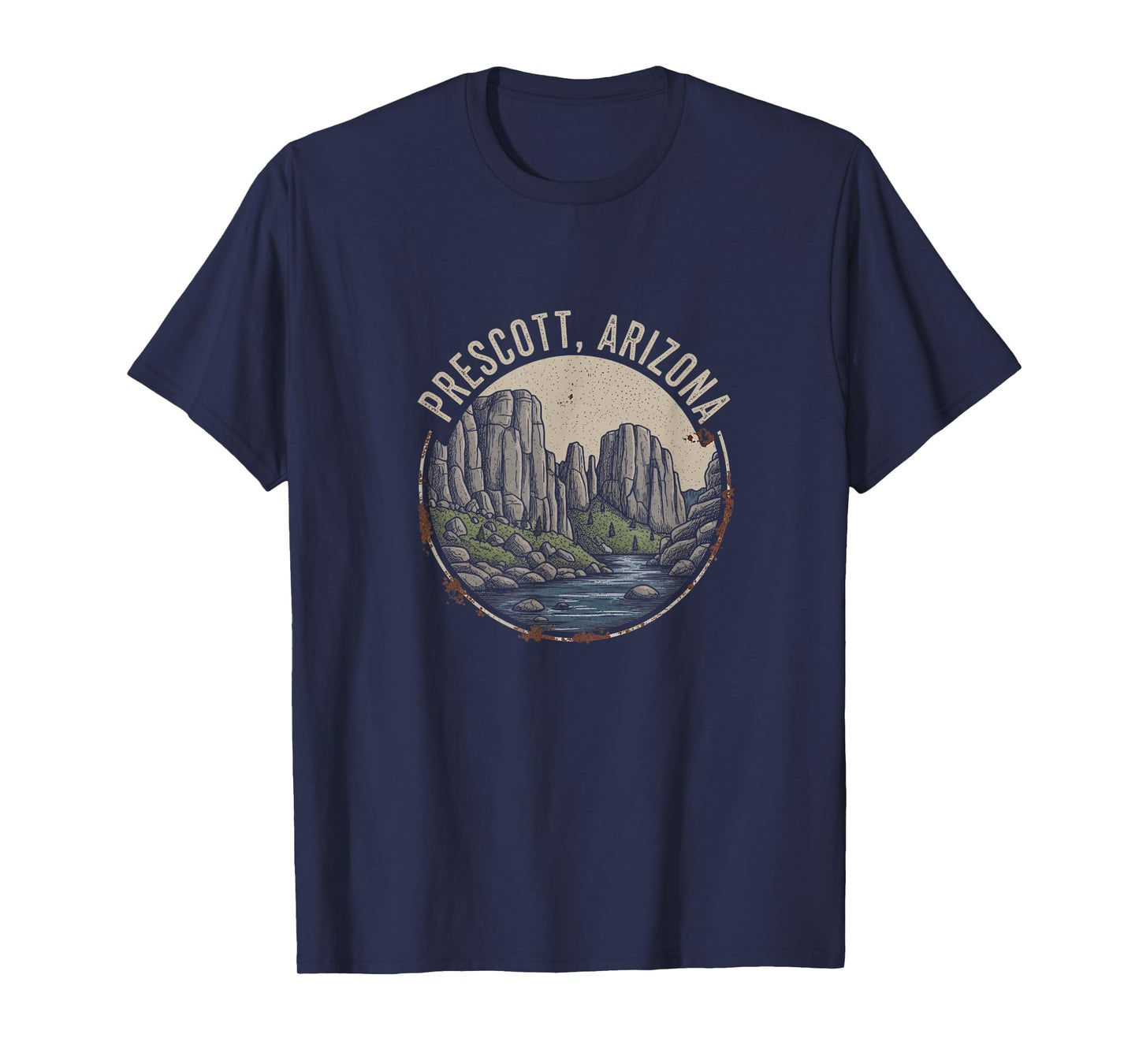 Vintage Prescott Arizona Drawing Art Design T-Shirt