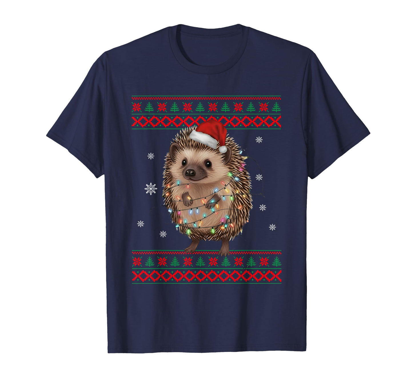 Hedgehog Christmas Sweater Hedgehog Christmas Tree Lights T-Shirt