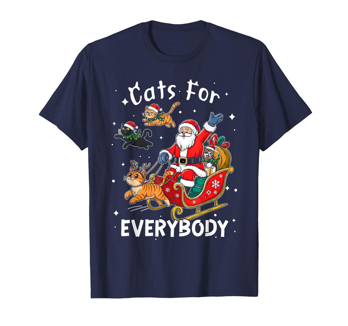 Cats for Everybody Santa Christmas Funny Cat Xmas Women Kids T-Shirt