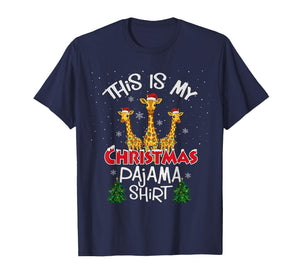 This is My Christmas Pajama Shirt Giraffe Animal Funny Xmas T-Shirt