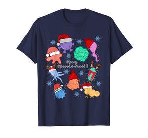 Funny Christmas Microbiology Bacteria Santa Science Teacher T-Shirt