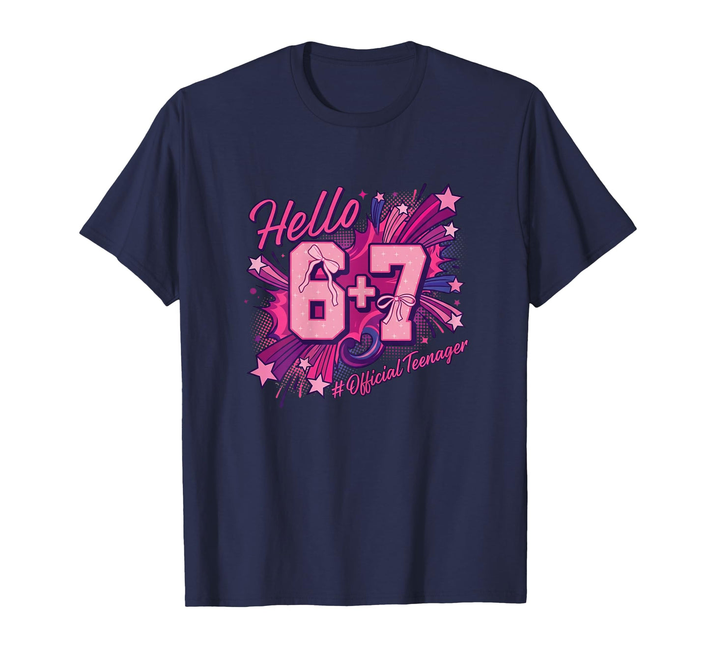 13th Birthday Girl Official Teenager Six Seven Coquette Bow T-Shirt