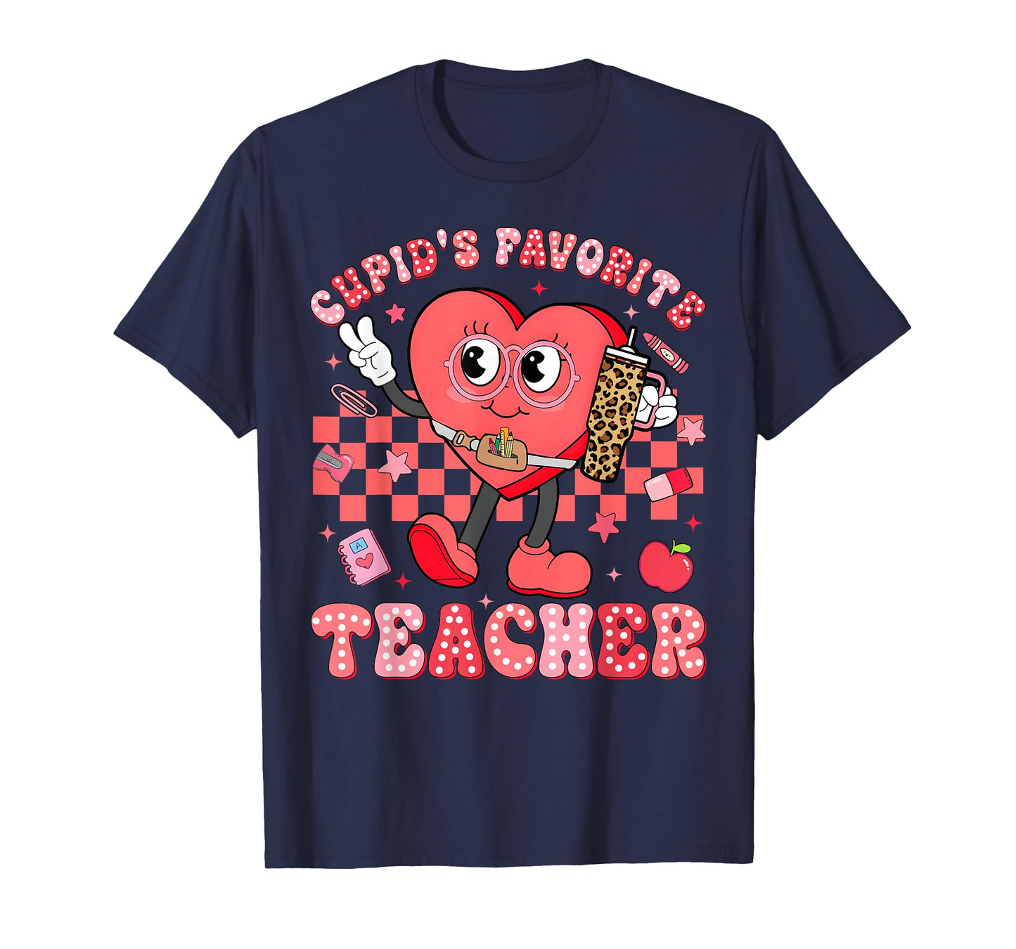 Cute Heart Valentine Cupid's Favorite Teacher Women Girl T-Shirt