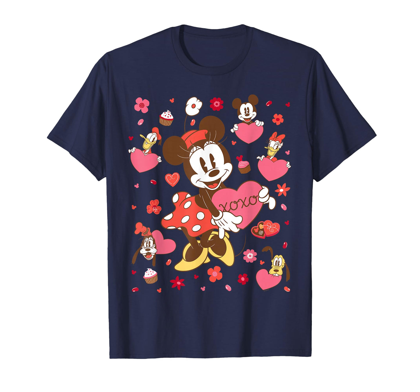 Disney Minnie Mouse & Friends Valentine's Day Retro Hearts T-Shirt