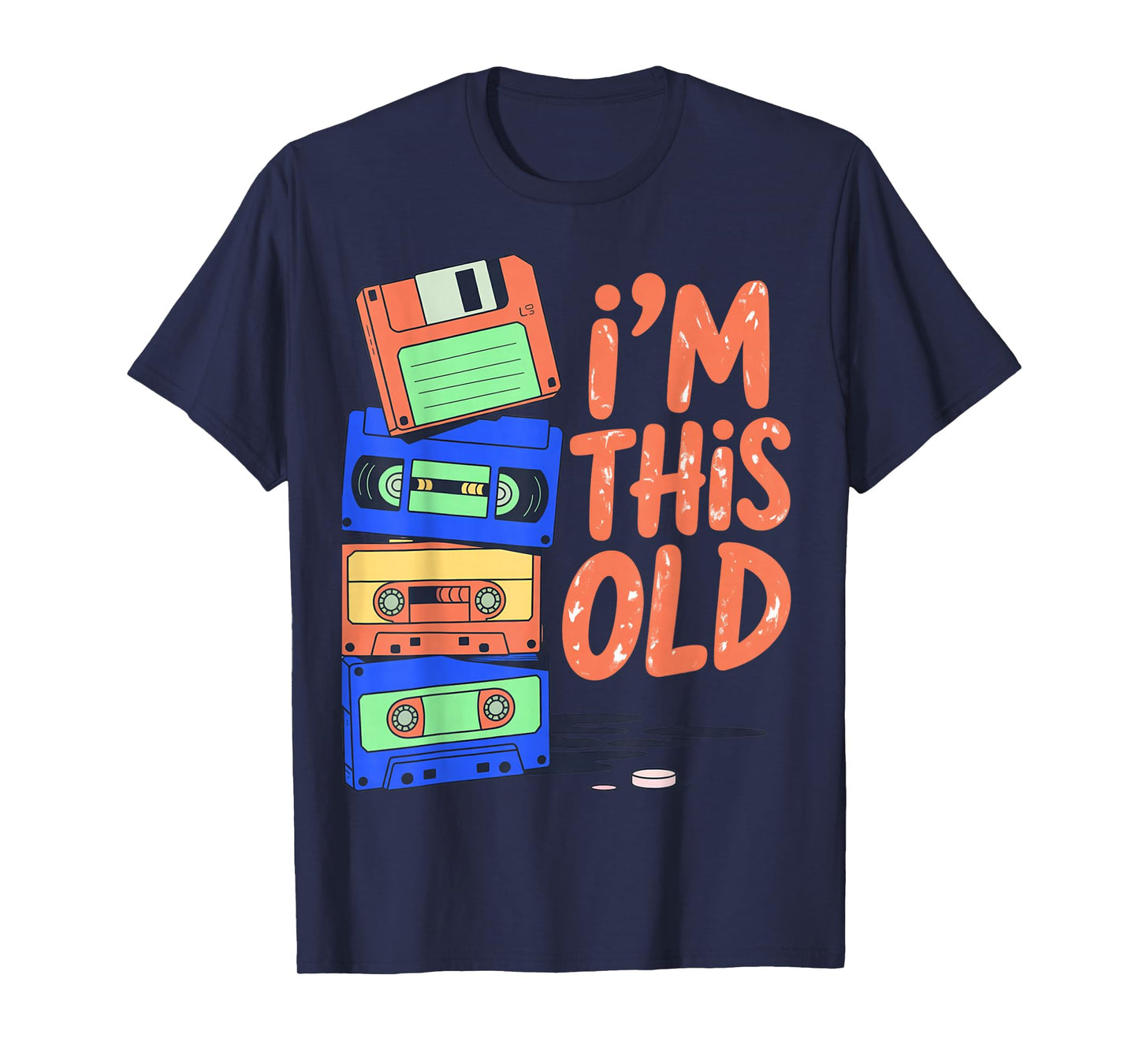 I'm This Old Funny Retro Floppy Cassette Design Vintage Gift T-Shirt