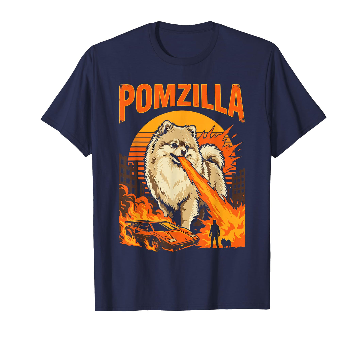 Funny Pomzilla Pom Pomeranian Dog Lover T T-Shirt