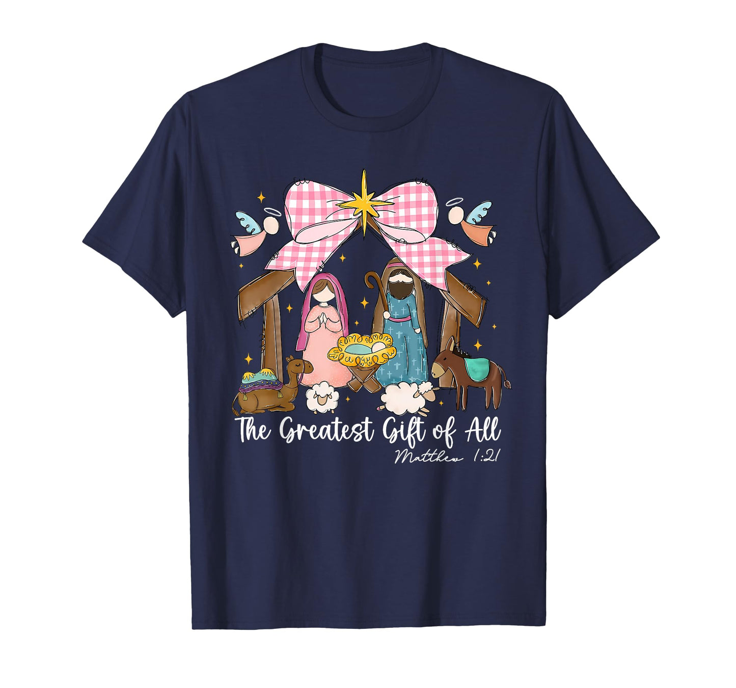 The Greatest Gift of All Nativity Scene Christian Christmas T-Shirt