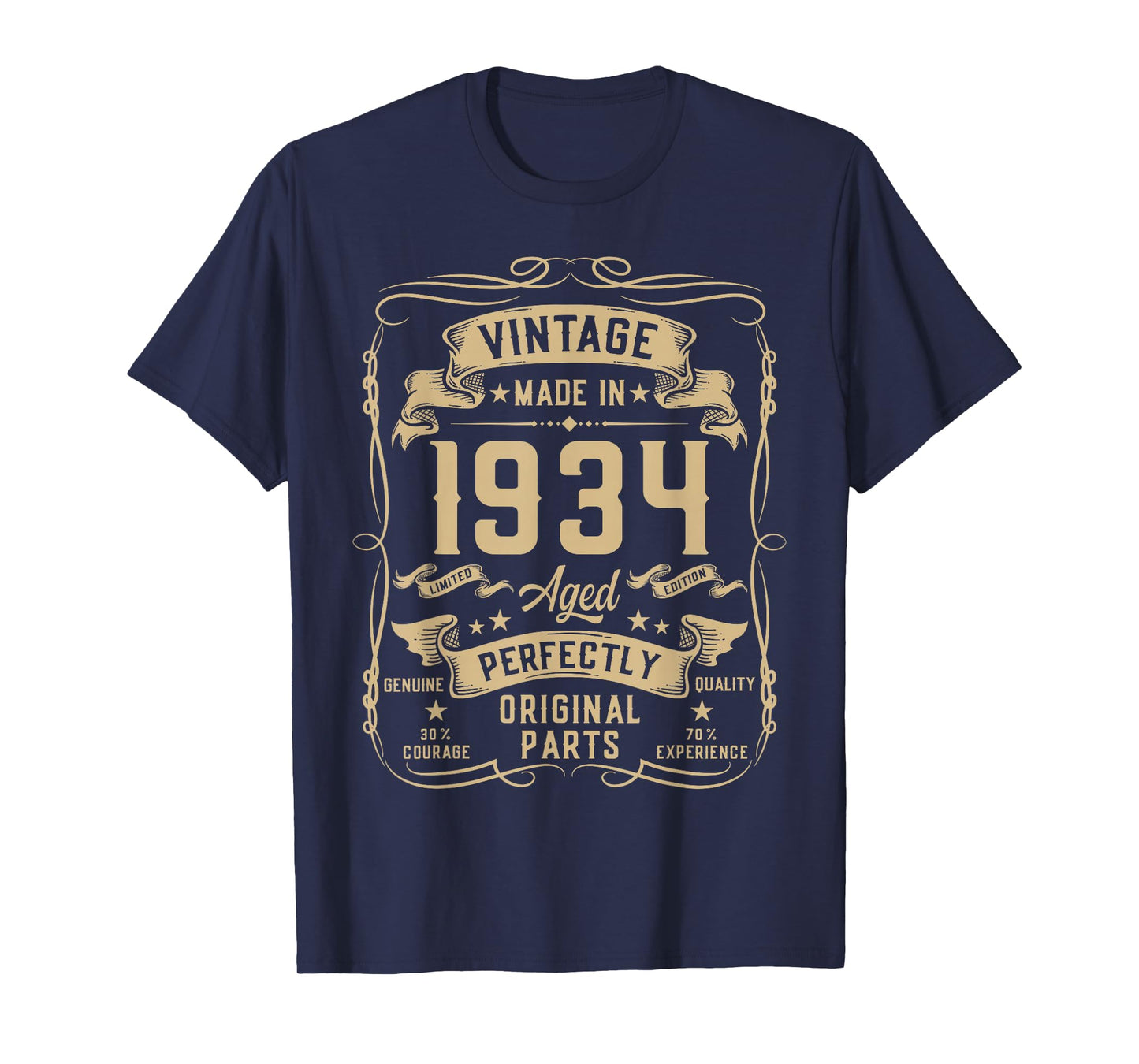 Vintage 1934 92yr 92nd Birthday Gifts for Men 92 Years Old T-Shirt