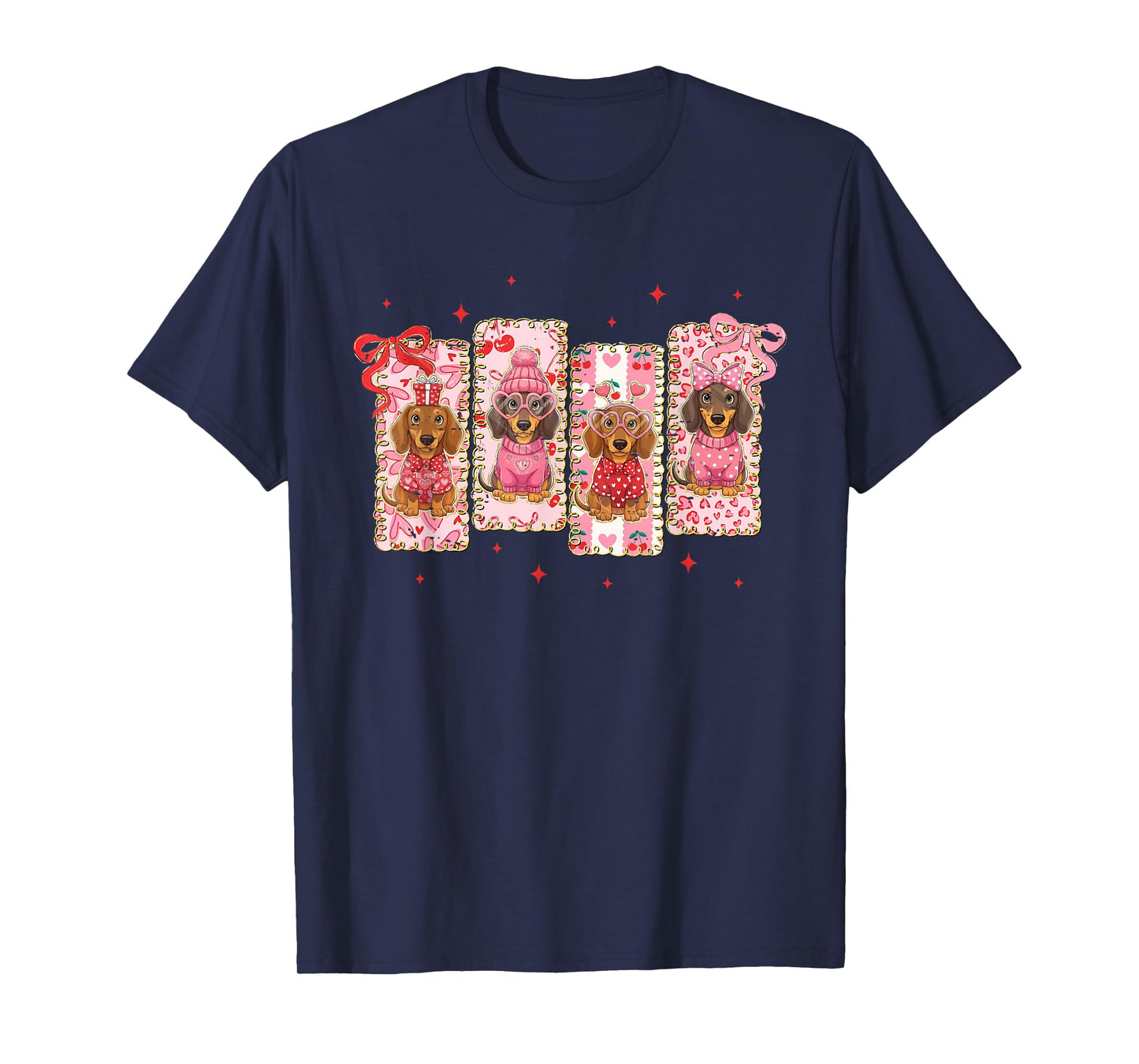Coquette Bow Funny My Dachshund is My Valentine Dog Lover T-Shirt