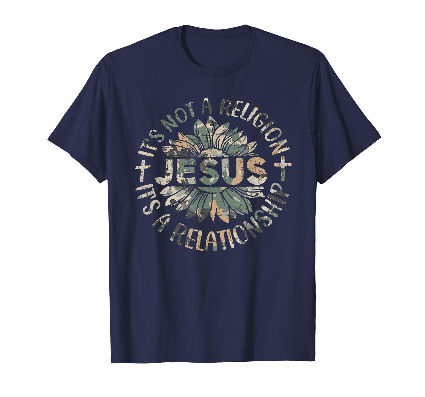 Vintage Camo Jesus Not A Religion It's A Relationship T-Shirt