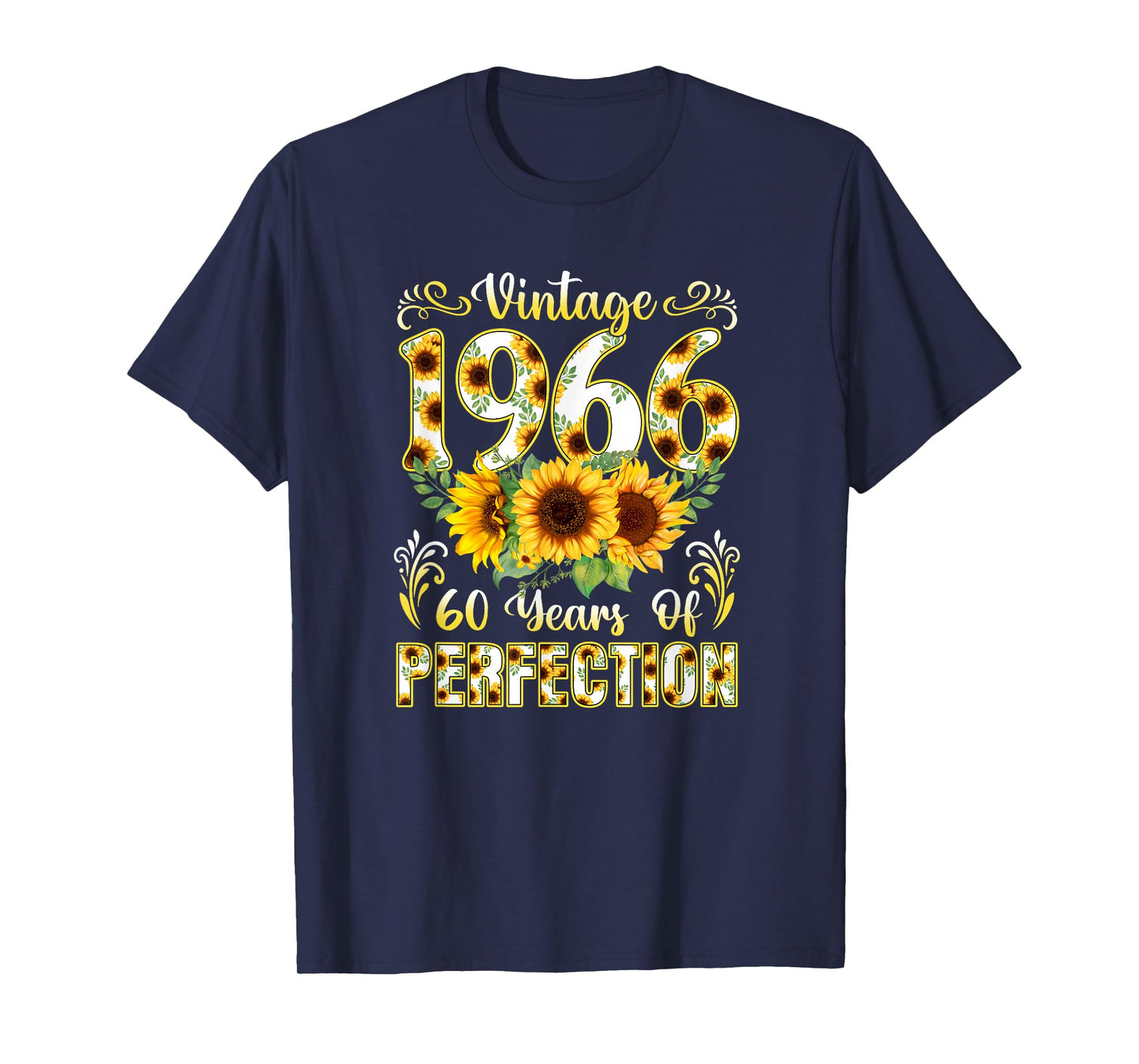 60 Year Old Vintage 1966 Sunflower 60th Birthday Girl Women T-Shirt