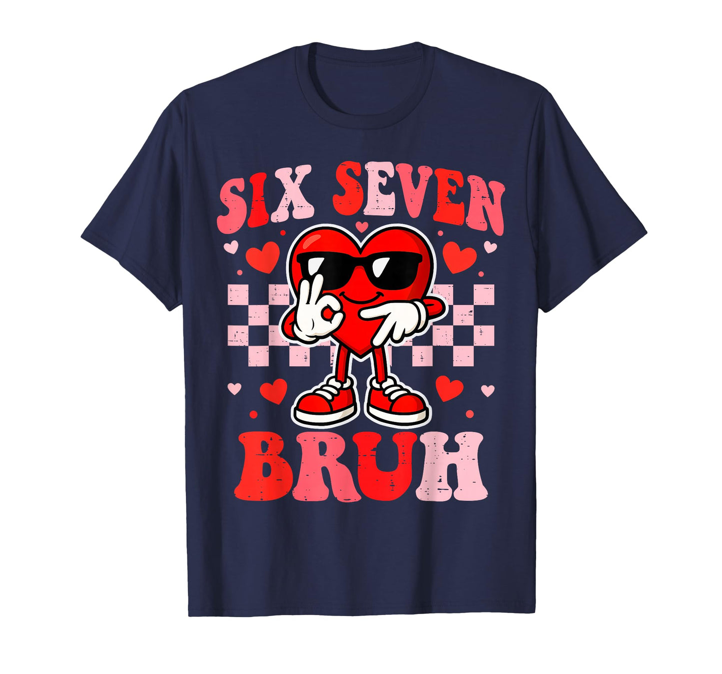 67 Valentine Heart Funny Six Seven Bruh Meme Boys Teens Kids T-Shirt